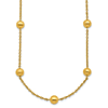 14k Yellow Gold 11 Station Ball Necklace