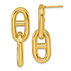 14k Yellow Gold Anchor Link Dangle Earrings