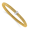 14k Two-tone Gold Italian Woven Stretch Bracelet