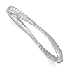 18k White Gold Twisted and Diamond-cut Bangle Bracelet