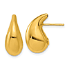 18k Yellow Gold Puffed Teardrop Earrings