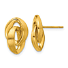 18k Yellow Gold Small Double Navette Post Earrings