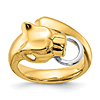 18k Two-tone Gold Panther Head Ring Size 7