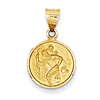 18kt Yellow Gold 1/2in Saint Christopher Medal