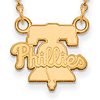 10kt Yellow Gold 1/2in Philadelphia Phillies Pendant on 18in Chain