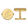 14kt Yellow Gold Washington State University Round Logo Cuff Links