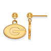 14kt Yellow Gold University of Georgia Dangle Ball Earrings