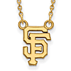 14kt Yellow Gold 3/8in San Francisco Giants SF Pendant on 18in Chain