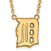 14kt Yellow Gold 5/8in Detroit Tigers D Pendant on 18in Chain