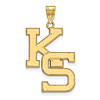 14k Yellow Gold 1in Kansas State University KS Pendant