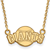 San Francisco Giants Arched Baseball Necklace Small 10k Yellow Gold