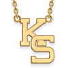 14k Yellow Gold Kansas State University KS Necklace 3/4in