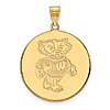 14kt Yellow Gold 1in University of Wisconsin Badger Round Pendant