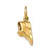 14k Yellow Gold 3-D Baby Shoe Charm with Polished Finish