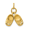 14k Yellow Gold Baby Shoes Charm