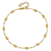 14k Yellow Gold Puff Rice Bead Anklet