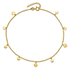 14k Yellow Gold Stars Hearts and Clovers Anklet