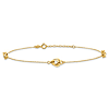 14k Yellow Gold Nested Circles Station Anklet