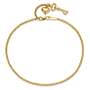 14k Yellow Gold Puffed Heart and Key Charms Anklet