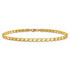 14k Yellow Gold Double-Sided Heart Bracelet With Polished Finish 7in