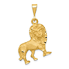 14k Yellow Gold Diamond-cut Lion Pendant 7/8in