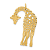 14k Yellow Gold Giraffe Pendant with Satin Finish 1.5in