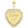 14kt Yellow Gold 3/4in Reach for the Stars Sweet 16 Charm