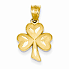 14kt Yellow Gold 5/8in Shamrock Pendant