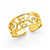 14kt Yellow Gold Filigree Floral 6mm Toe Ring