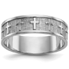 14k White Gold Ladies' Cross Wedding Band 5mm