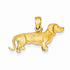 14kt Yellow Gold 3-D Wire Haired Dachshund Charm