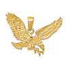 14k Yellow Gold Soaring Eagle Pendant 3/4in