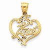 14kt Yellow Gold 3/4in Heart 15 Anos Charm