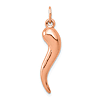 14k Rose Gold 3-D Italian Horn Charm 7/8in