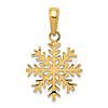 14k Yellow Gold 3-D Snowflake Pendant 1/2in