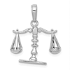 14k White Gold Moveable 3-D Scales of Justice Pendant