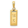 14k Yellow Gold Small 2 Gram Bar Pendant