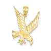 14kt Yellow Gold 1in Diamond-cut Eagle Pendant