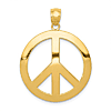 14k Yellow Gold Peace Symbol Pendant 1in