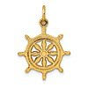 14k Yellow Gold Ship's Wheel Charm 5/8in