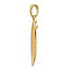 14k Yellow Gold 3-D Surfboard Pendant With Diamond-cut Border