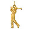 14k Yellow Gold Male Golfer Pendant 1in