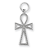 14kt White Gold 3/4in Ankh Cross Charm