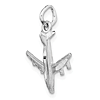 14k White Gold 3-D Airplane Pendant 5/8in