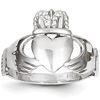 14kt White Gold Claddagh Ring with Open Back