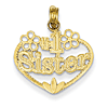 14k Yellow Gold #1 Sister in Heart Pendant