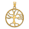 14k Yellow Gold Tree of Life Pendant 3/4in