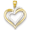 14k Two-tone Gold Intertwined Hearts Pendant 3/4in