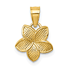 14k Yellow Gold Polished Mini Plumeria Pendant 3/8in