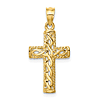 14k Yellow Gold Polished Braided Cross Pendant 3/4in